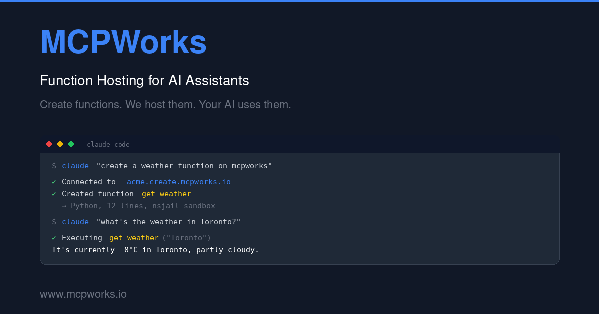 Open-Source AI Agent Runtime | MCPWorks